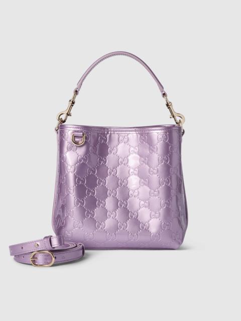 GUCCI GG Emblem small bucket bag