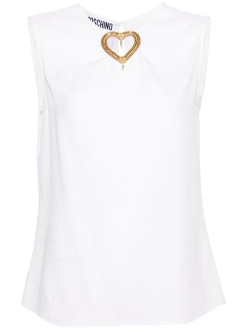 heart cut-out sleeveless blouse