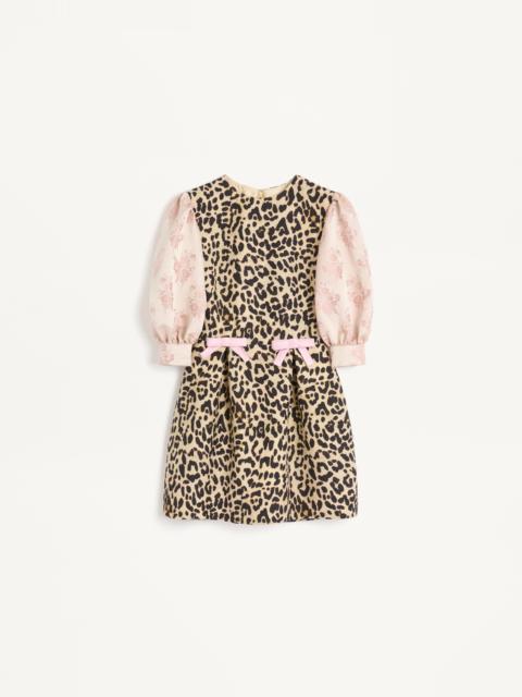 Valentino CREPE COUTURE SHORT DRESS WITH ANIMALIER PRINT