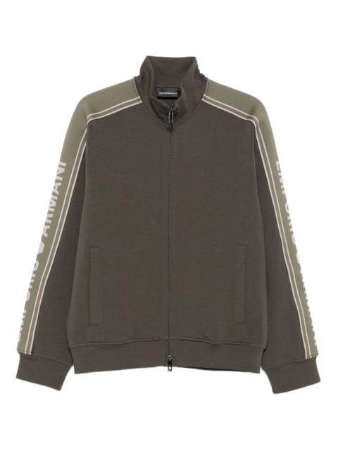 EMPORIO ARMANI logo-tape zip-up sweatshirt