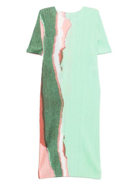 Pleats Please Issey Miyake Grainy Colors midi dress