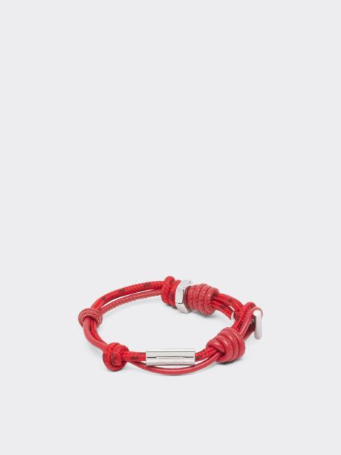 Ferrari Knotted leather and cord bracelet