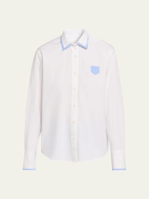 zomer Mini Pocket Cotton Poplin Button-Down Shirt