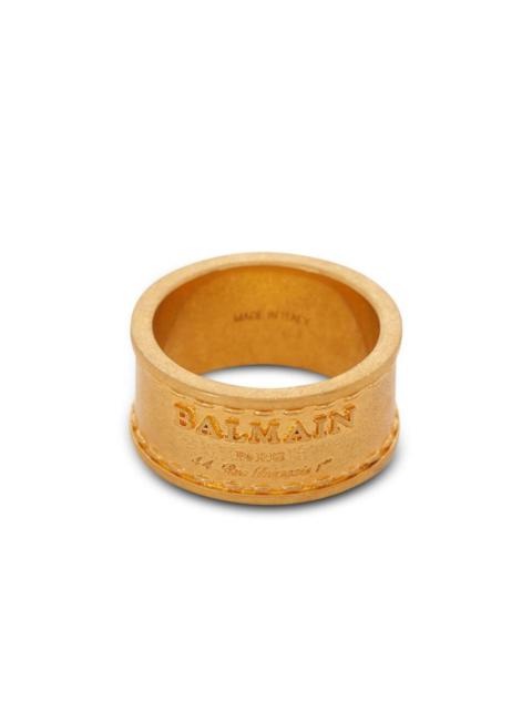 Balmain logo-engraved band ring