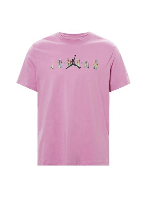 Jordan Men's Air Jordan Sport Dna Flying Man Casual Logo Sports Round Neck Solid Color Short Sleeve Pink T-