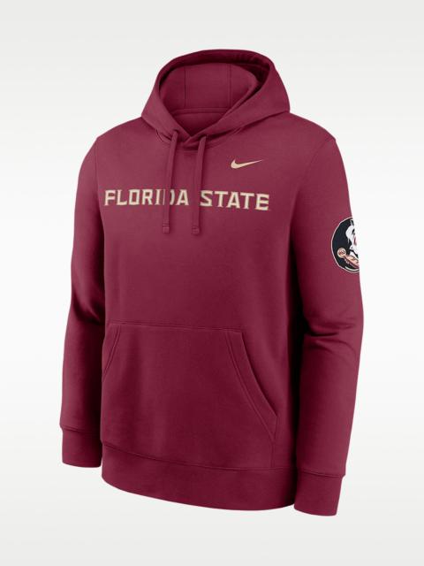 Nike Florida State Sideline Club Men's Nike College Pullover Hoodie