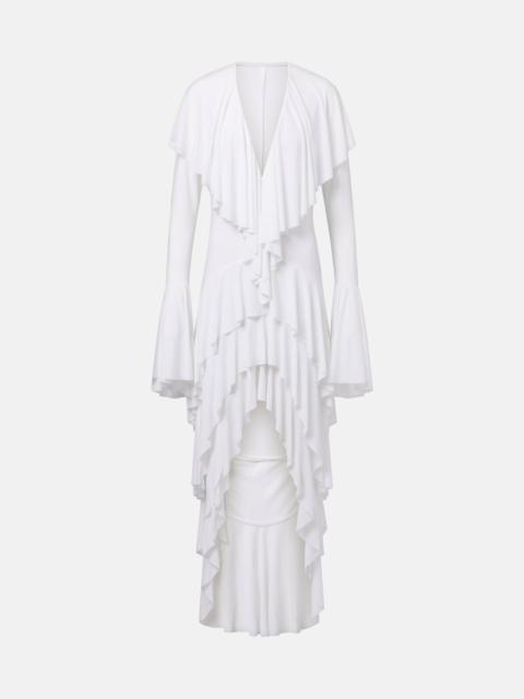 NORMA KAMALI Tiered ruffled asymmetric maxi dress