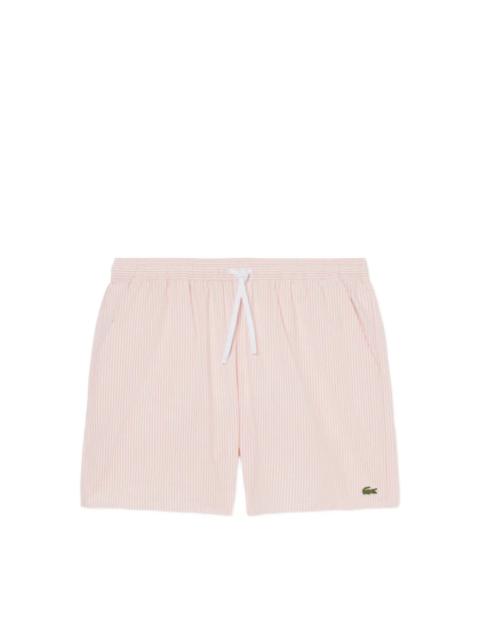 LACOSTE STRIPED DRAWSTRING SWIM SHORTS