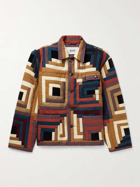 BODE Log Cabin Quilted Patchwork Cotton Jacket