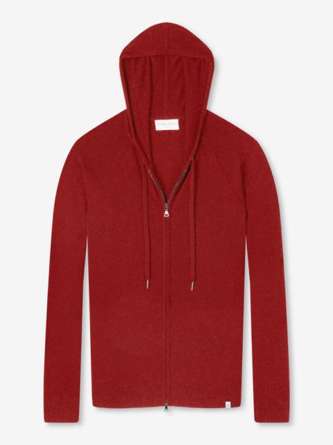 Derek Rose Men's Hoodie Finley 10 Cashmere Red