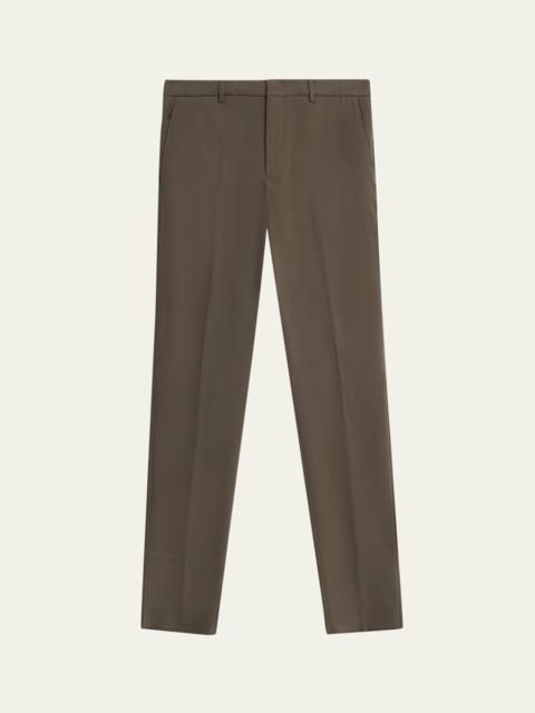 Loro Piana Men's Jarno Cotton Straight Fit Flat-Front Pants