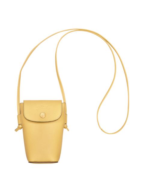 Longchamp Épure Phone case with leather lace Yellow Chick - Leather