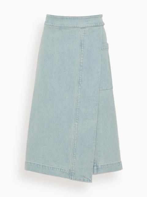 Proenza Schouler Iris Wrap Skirt in Grey Indigo