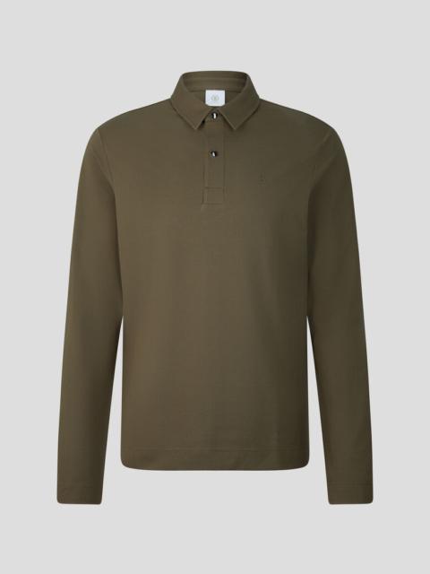 BOGNER Timon Longsleeve polo in Khaki