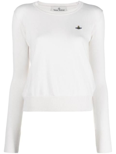 Orb-embroidered cotton-cashmere jumper