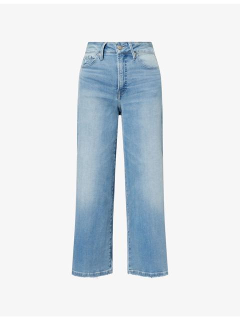 GOOD AMERICAN Good Waist Palazzo Crop Stretch-Denim Jeans