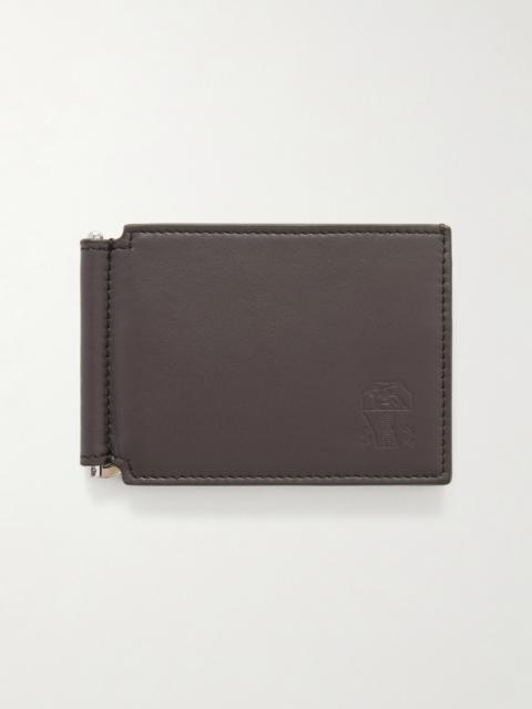 Brunello Cucinelli Logo-Debossed Leather Billfold Wallet With Money Clip