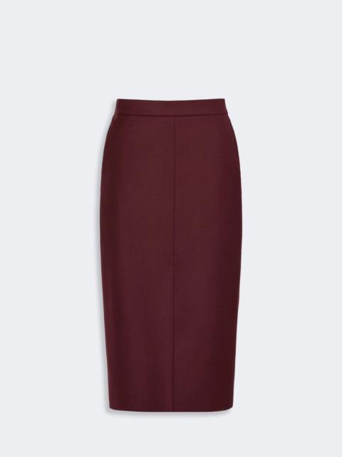 Max Mara CECINA Wool flannel midi skirt - WINE-COLOURED