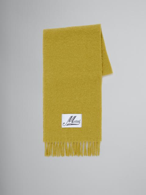 YELLOW BRUSHED ALPACA SCARF WITH FRINGES