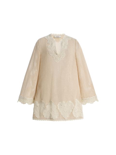 Sea Madelyn Crocheted Cotton Tunic ivory