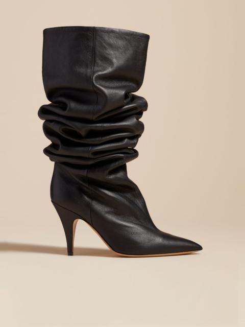 KHAITE The River Knee-High Boot in Black Leather