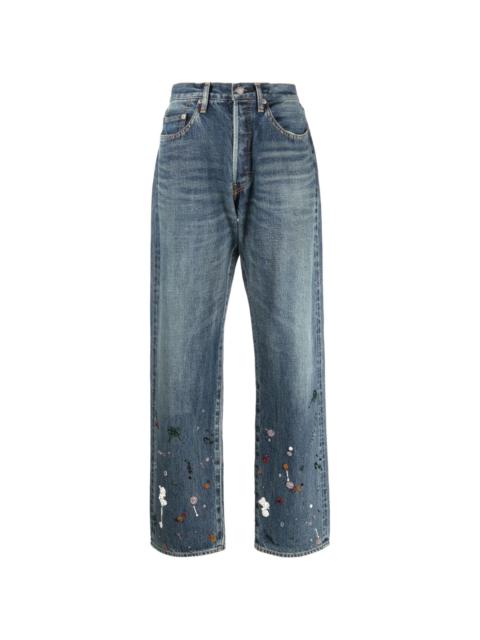 UNDERCOVER appliquÃ©-detail wide-leg jeans