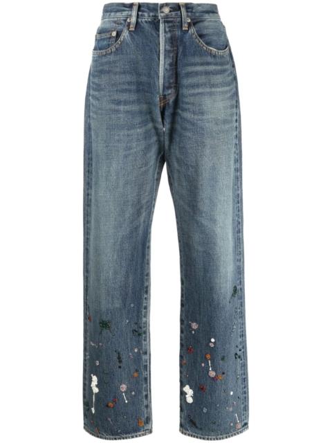 UNDERCOVER appliquÃ©-detail wide-leg jeans | REVERSIBLE