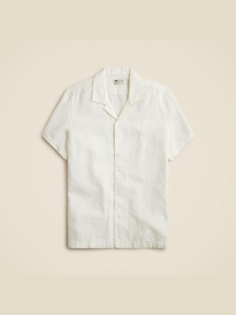 J.CREW Short-sleeve textured cotton camp-collar shirt