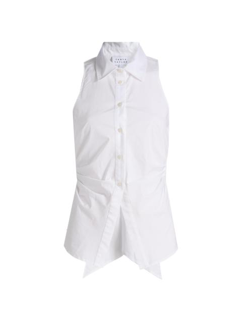 TANYA TAYLOR Women's Hannah Back Bow Top - Optic White