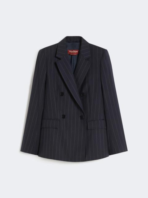 Max Mara Studio ONAGRO Double-breasted pinstripe wool blazer - NAVY