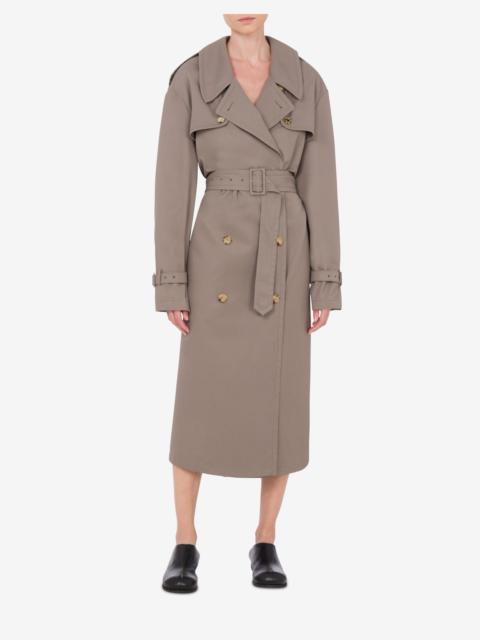 コート MOSCHINO Women Trench Coats V0601 05130082 Beige Moschino Moschino Beige Cotton Blend Trench Coat Women