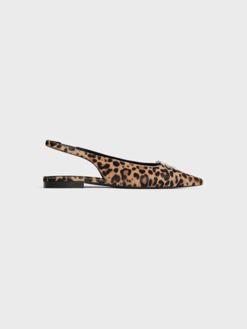 CELINE CELINE ALMA TRIOMPHE FLAT SLINGBACK in LEOPARD PRINTED HAIRY CALFSKIN