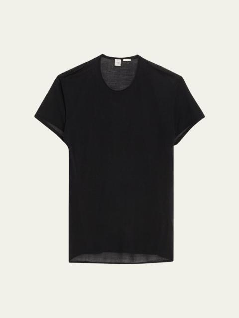 TOTEME Short-Sleeved Silk and Cotton T-Shirt