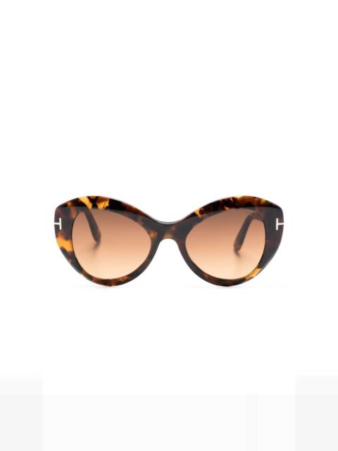 TOM FORD tortoiseshell effect oversized sunglasses