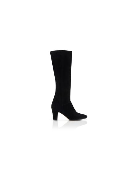 Black Suede Knee High Boots