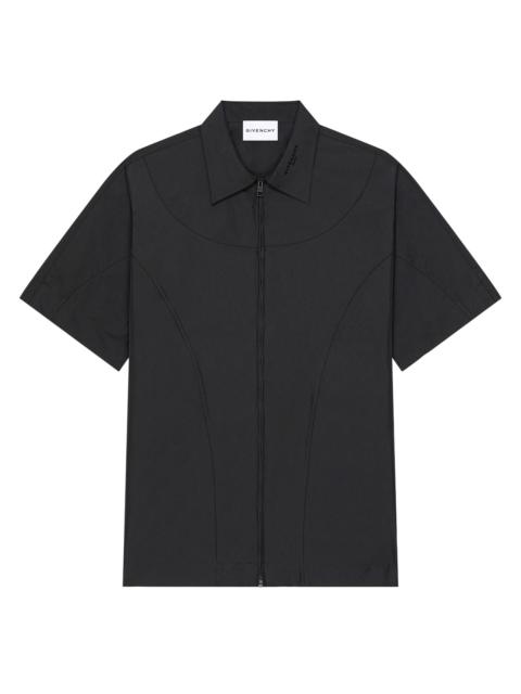 Givenchy Men's Couture Seam Shirt with Mixed Material Cut Outs - Black