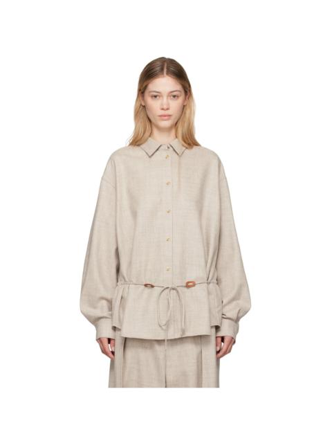 LE17SEPTEMBRE Beige Wool Drawstring Shirt