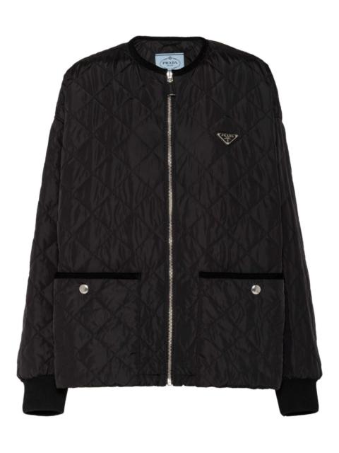 Prada quilted corduroy-trim jacket