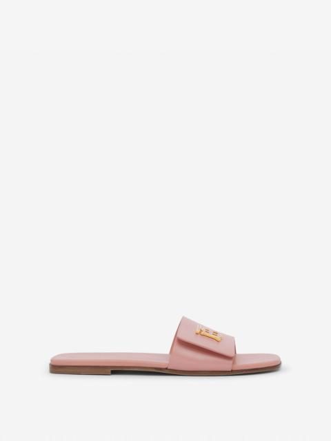 Burberry Monogram Motif Leather Slides