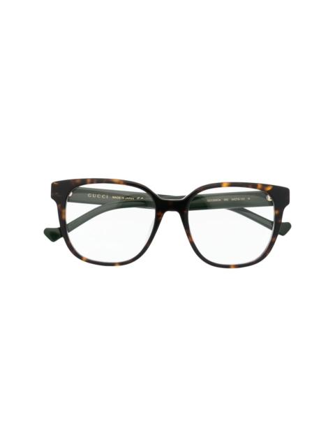 GUCCI tortoiseshell square-frame glasses