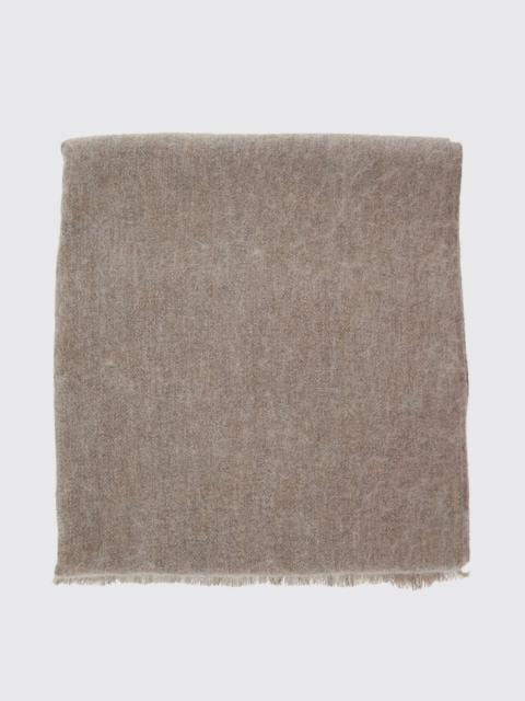 Brunello Cucinelli BRUNELLO CUCINELLI Rectangular Wool and Silk Blend Scarf with Fringed Hem