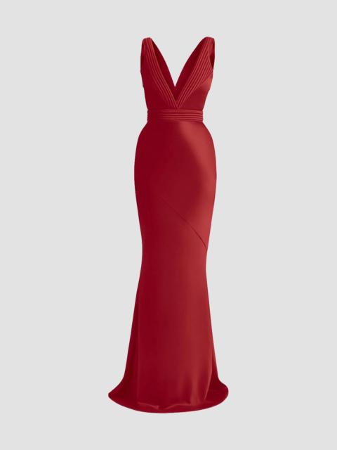 ZHIVAGO Women's Signature Beloved Sleeveless Satin Gown - Ruby