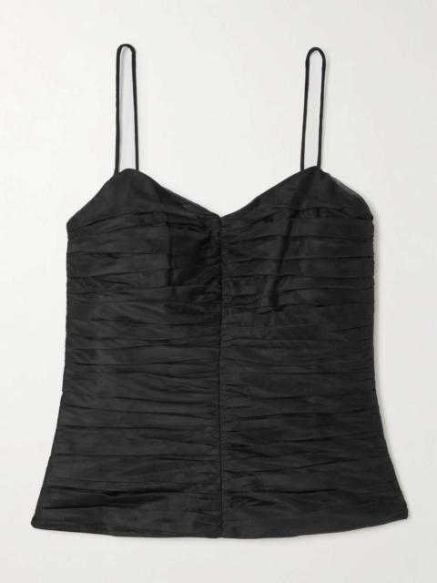 Aje. Gia ruched crepe top Black