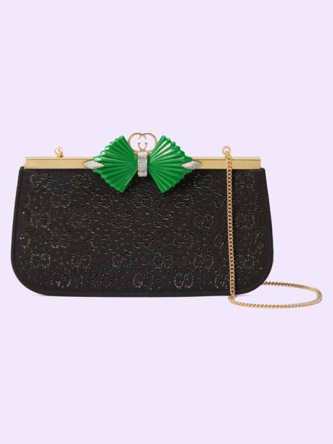 GUCCI GG moire fabric handbag with bow