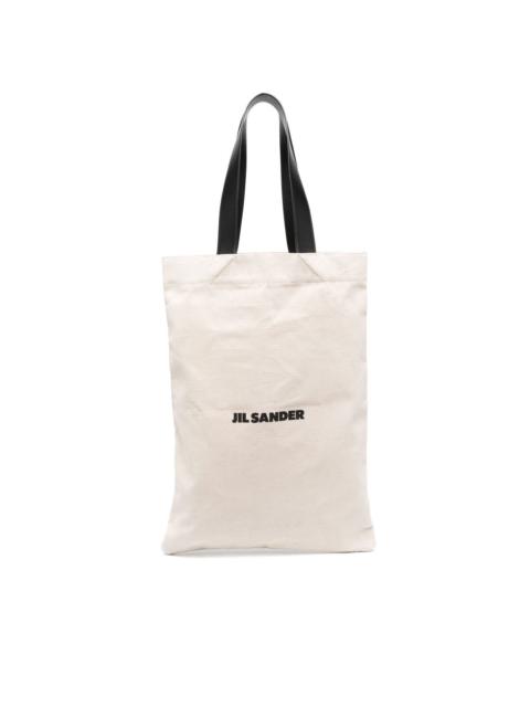 Jil Sander logo-print linen tote bag