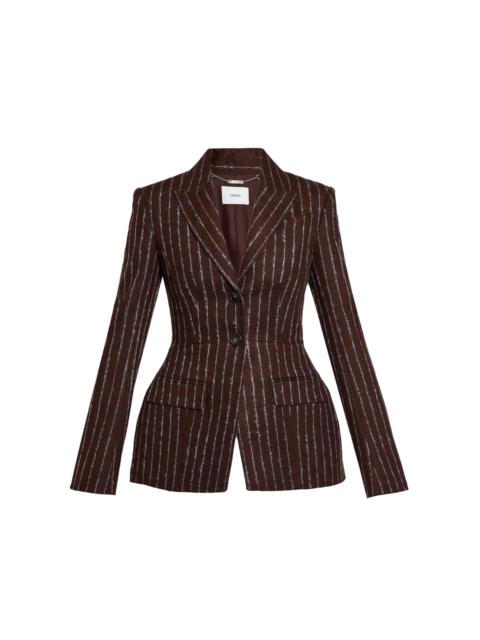 Striped Wool-Blend Blazer purple