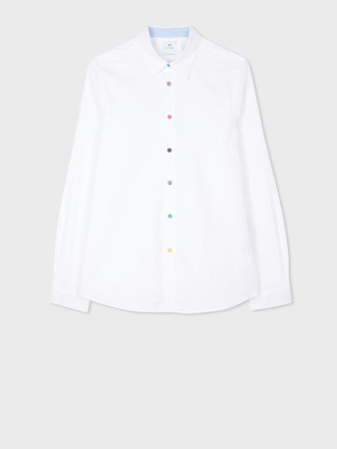 Paul Smith Tailored-Fit White Organic-Cotton Multicolour Button Oxford Shirt