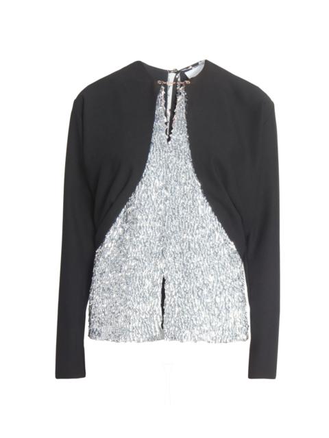 rabanne Women's Metallic Crepe Blouse - Black