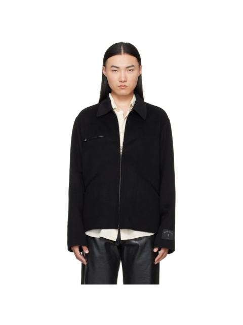 MM6 Maison Margiela Black Double-Faced Wool Zip Jacket