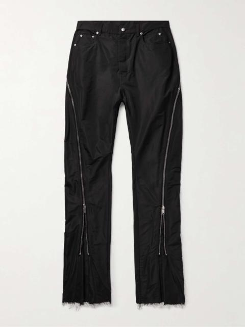 Bolan Banana Slim-Fit Flared Zip-Embellished Faille Trousers